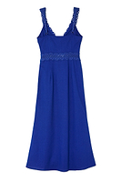 Thumbnail for Blue Linen Blend Mimi Dress Petite
