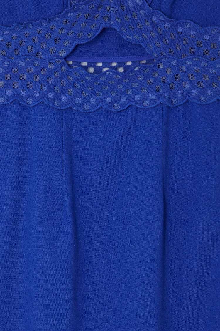 Blue Linen Blend Mimi Dress