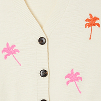 Thumbnail for Cream Cardigan With Embroidered Palm