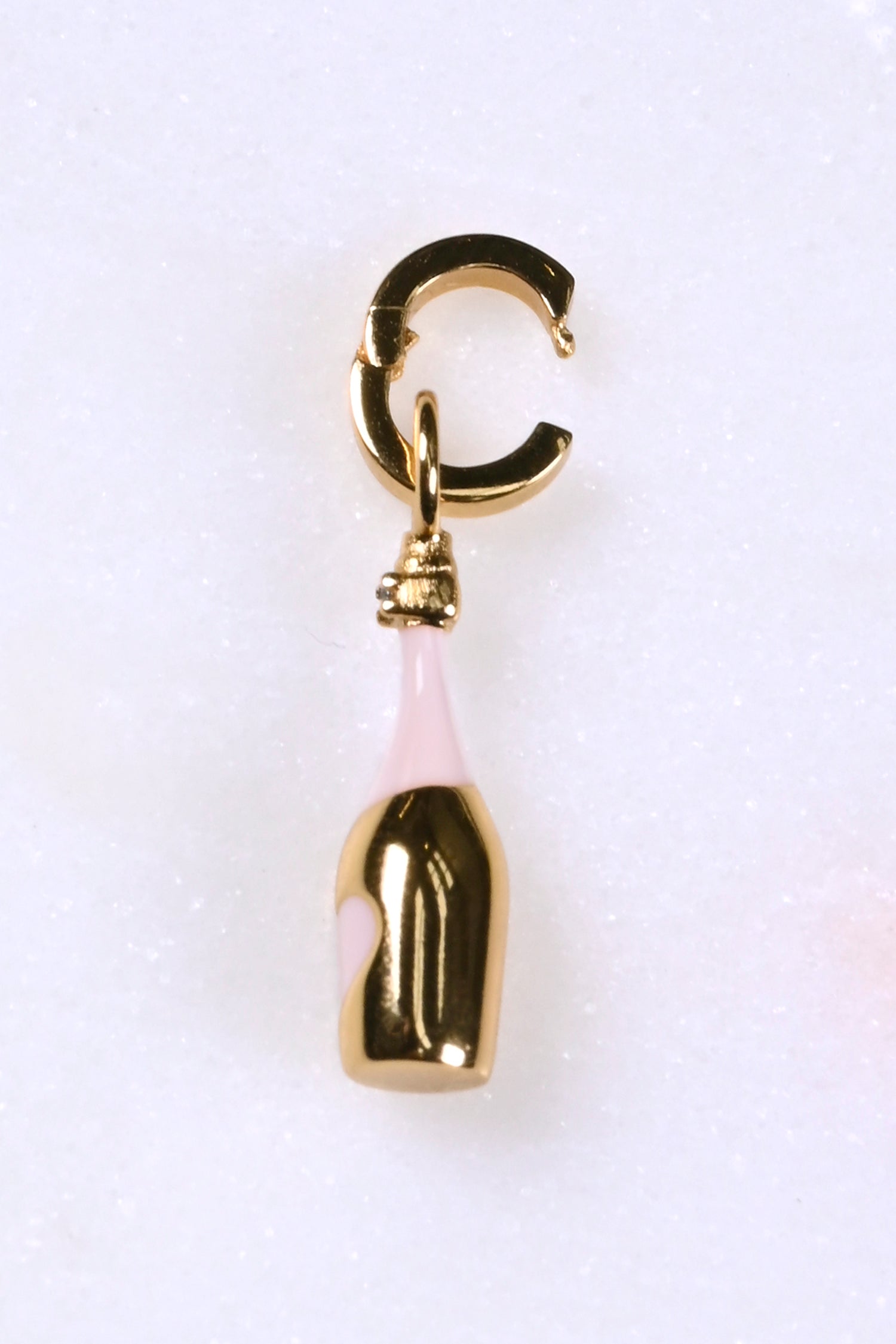 Gold Plated Champagne Bottle Charm