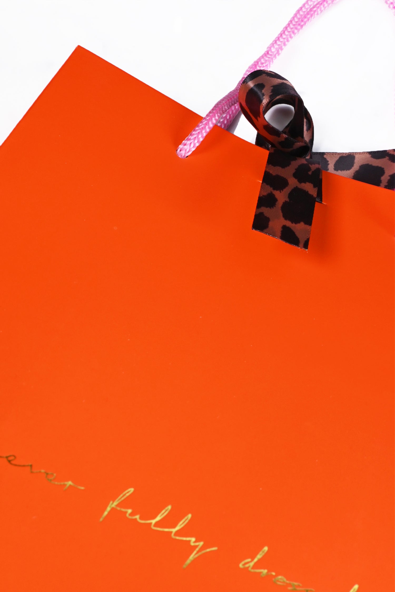 close up of coral gift bag