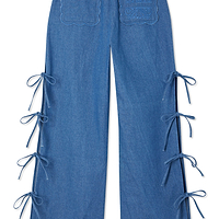 Thumbnail for Denim Tie Side Trousers