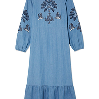 Thumbnail for Dreaming In The Clouds Denim Dress Petite