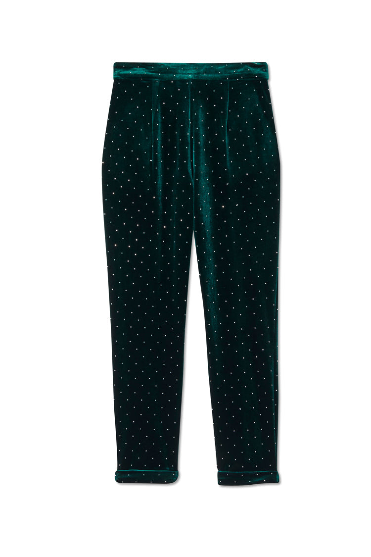 Emerald Velvet Quinn Trousers