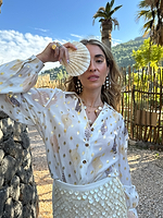 Thumbnail for Shells Miley Shirt with Gold fleck