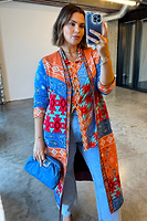 Thumbnail for Blue Paisley Anushka Midi Cardi