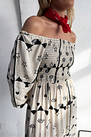 Thumbnail for Model wearing Mono Palm Jasmine Dress standing facing the camera 