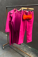 Thumbnail for Magenta Vegan Leather Trouser