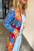 Thumbnail for Blue Paisley Anushka Midi Cardi