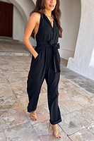 Thumbnail for Model wearing Black Kaz Jumpsuit