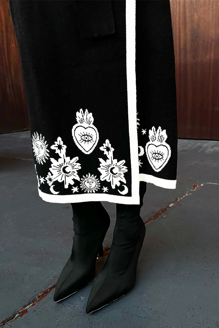 Model wearing Black Virgo Jaspre Skirt