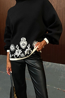 Thumbnail for Model wearing Black Virgo Jumper 