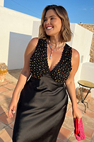 Thumbnail for Model wearing Beaded Allegra Dress