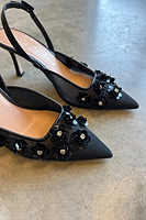 Thumbnail for Black Bead Bimba Slingback Shoes