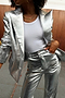Silver Vegan Leather Trouser