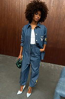 Thumbnail for Model wearing Denim Mystical Cargos 