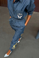 Thumbnail for Model wearing Denim Mystical Cargos 