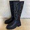Leather Black Studded Boot
