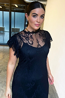 Thumbnail for Black Fine Lace Raven Dress