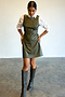 Khaki Sophie Pinafore Dress