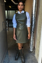 Khaki Sophie Pinafore Dress