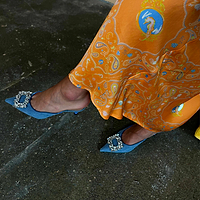 Thumbnail for Model wearing Orange Sea life Portrait Skirt