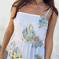 Thumbnail for Model wearing Jacquard Selina Dress