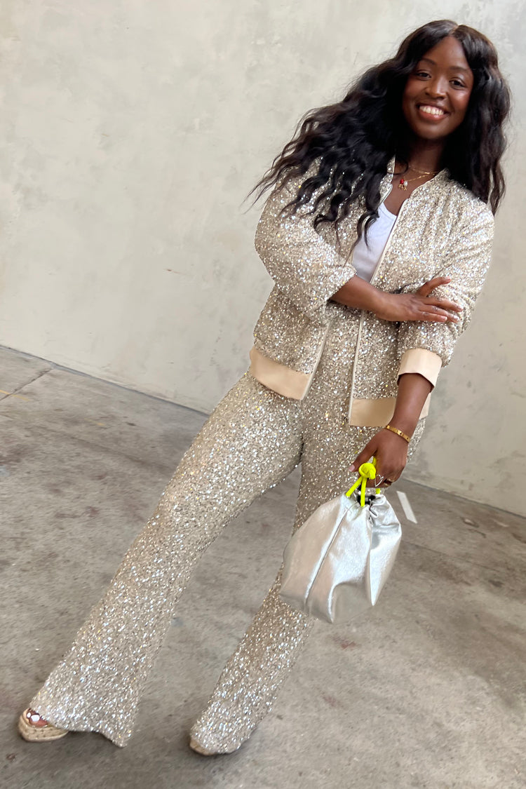 Sequin Flared Trousers