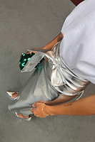 Thumbnail for Model wearing Silver Vegan Leather Jaspre