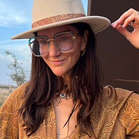 Thumbnail for Blue Tint Lucy Square Sunglasses