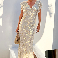 Thumbnail for Model wearing Silver Tilda Dress