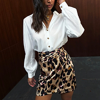 Thumbnail for Leopard Mini Jaspre Skirt Petite