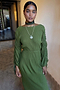 Khaki Celia Plisse Dress Petite