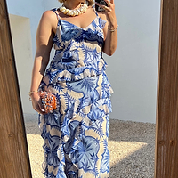 Thumbnail for selfies or model wearing the Blue Palm Faro Maxi Dress