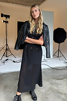 Thumbnail for Model wearing Black Leah Dress standing facing the camera