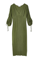 Thumbnail for Khaki Celia Plisse Dress