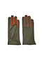 Khaki And Orange Leather Gloves
