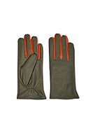 Thumbnail for Khaki And Orange Leather Gloves