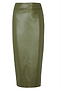 Khaki Vegan Leather Jaspre Skirt