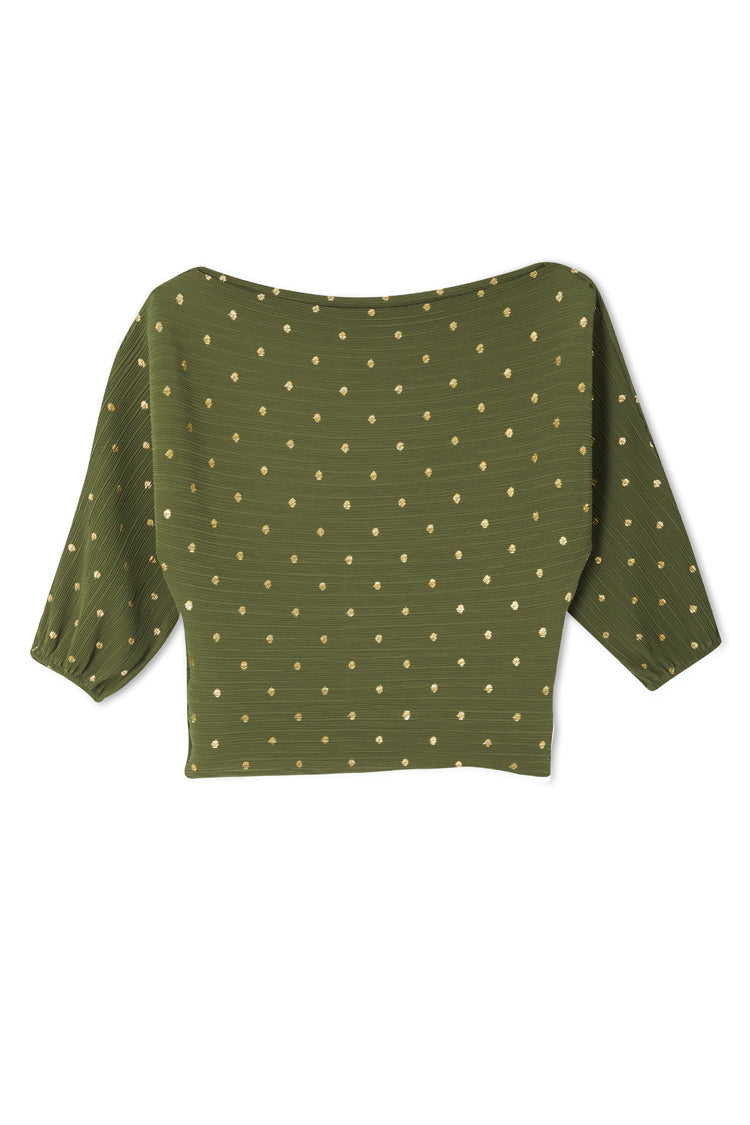 Khaki Plisse Tilly Top
