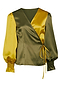 Lime and Khaki Wrap Top