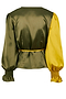 Lime and Khaki Wrap Top