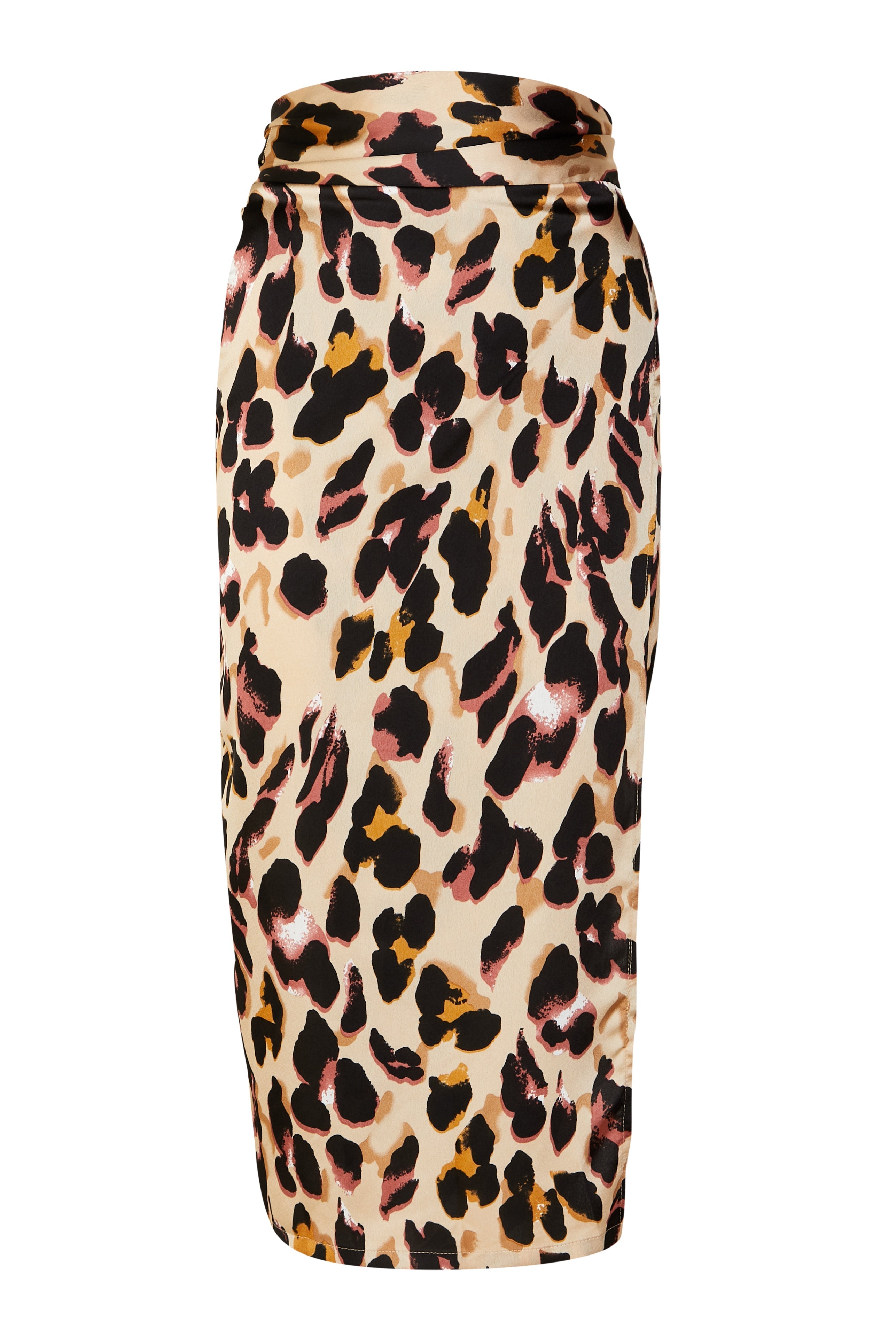Model wearing Brown Leopard Jaspre Skirt standing facing the camera