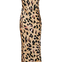 Thumbnail for Brown Leopard Camille Slip Dress