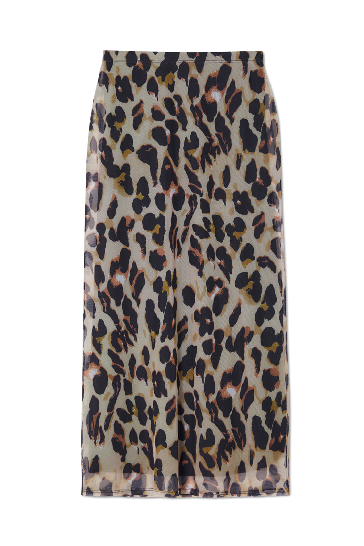 Leopard Mesh Skirt