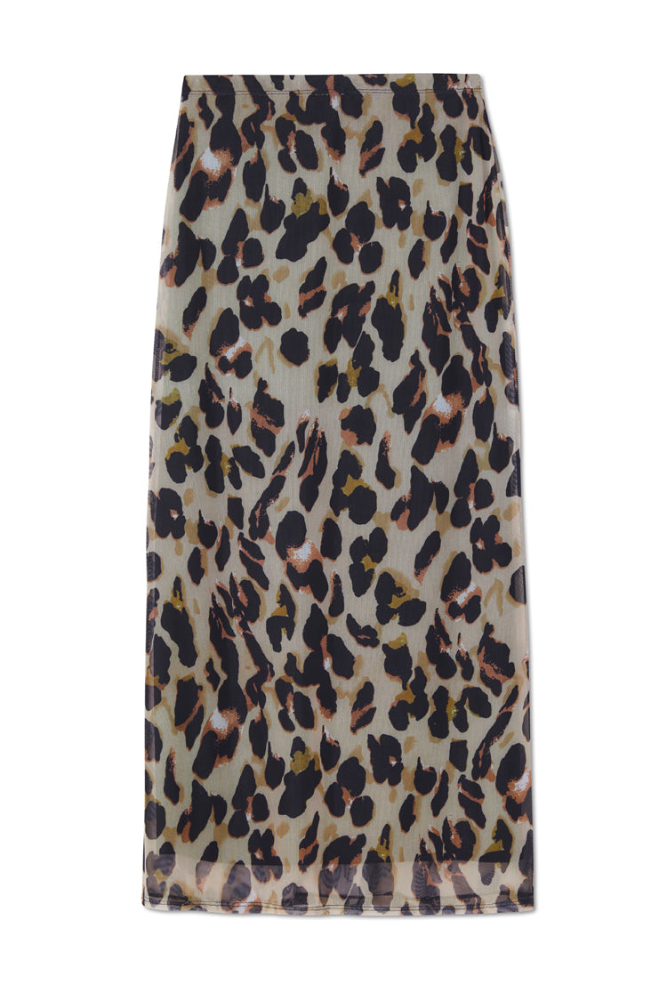Leopard Mesh Skirt