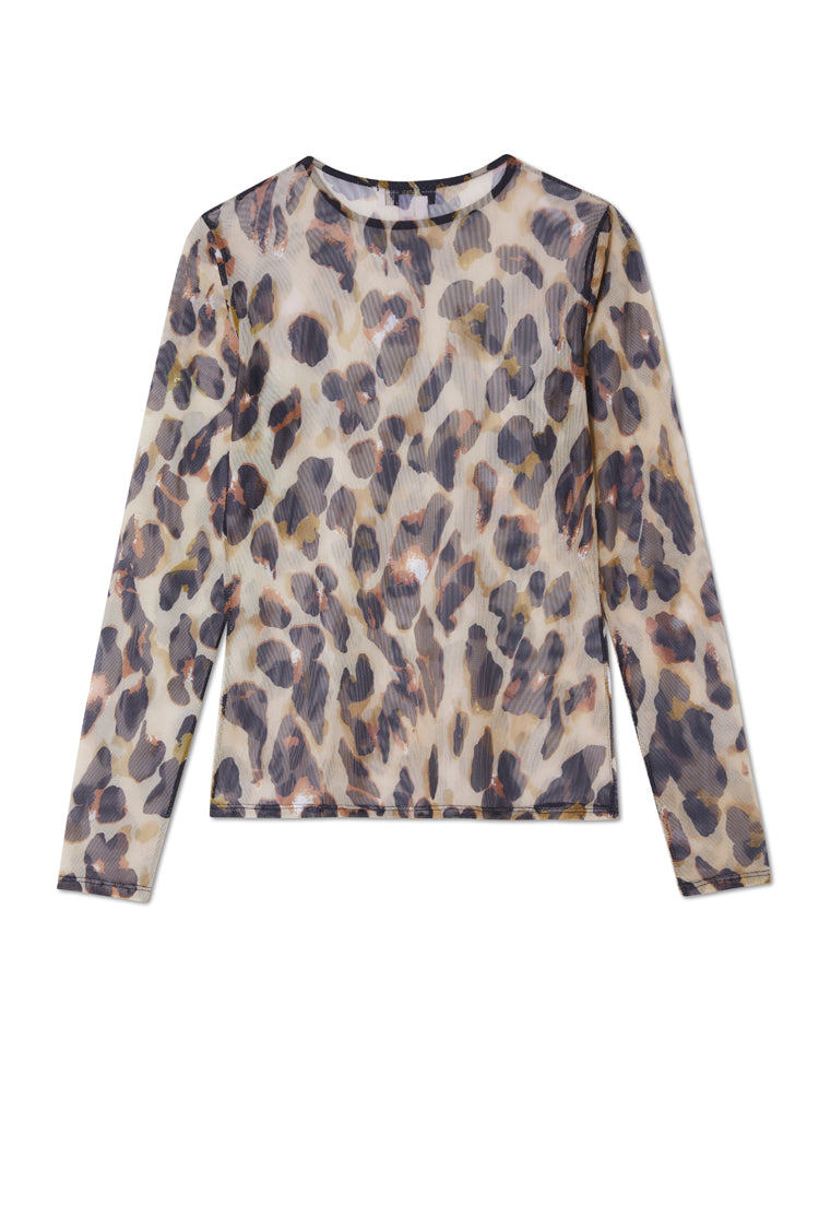 Leopard Mesh Top