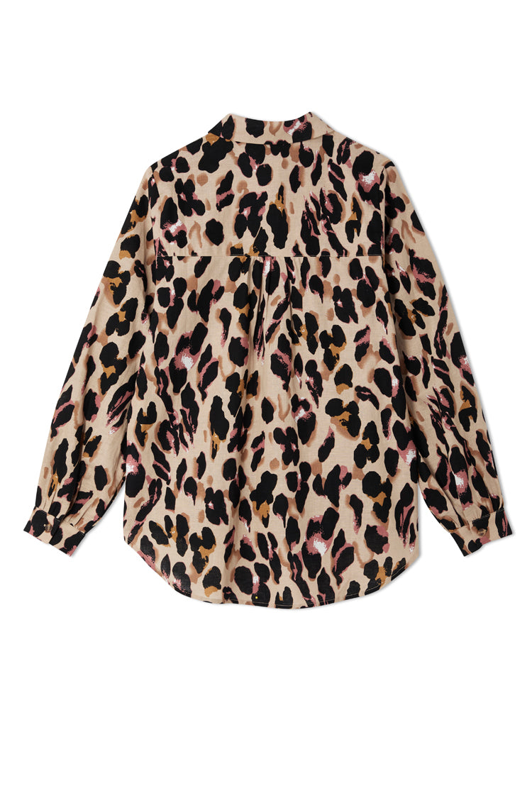 Cotton Linen Leopard Gabbie Shirt