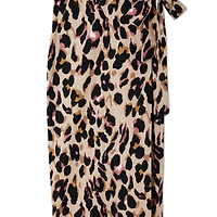Thumbnail for Cotton Linen Leopard Maxi Jaspre Skirt