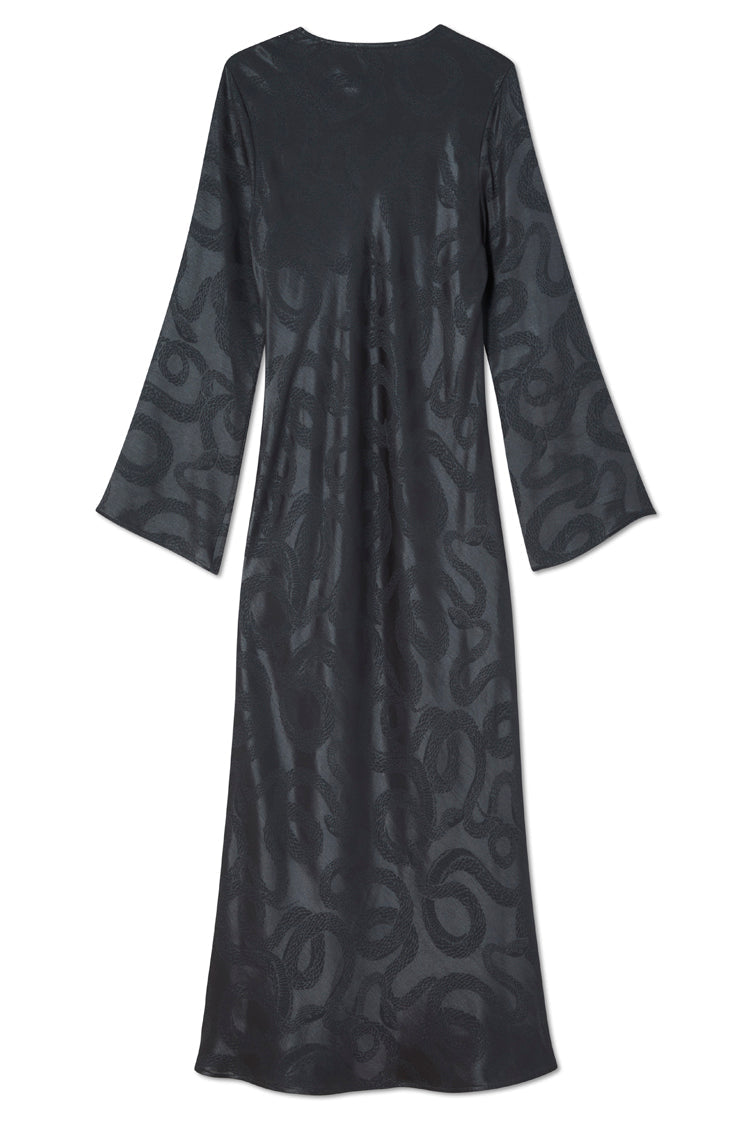 Charcoal Snake Jacquard Maeve Dress